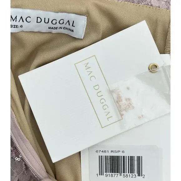 Mac Duggal 67481 Raspberry Embellished Sleeveless Plunge Neck Gown Size 6 $698 - Picture 9 of 9